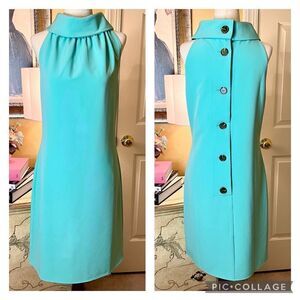 NWOT Sail‎ to Sable Cowl Neck Turquoise Aqua Blue Dress Size SMALL
